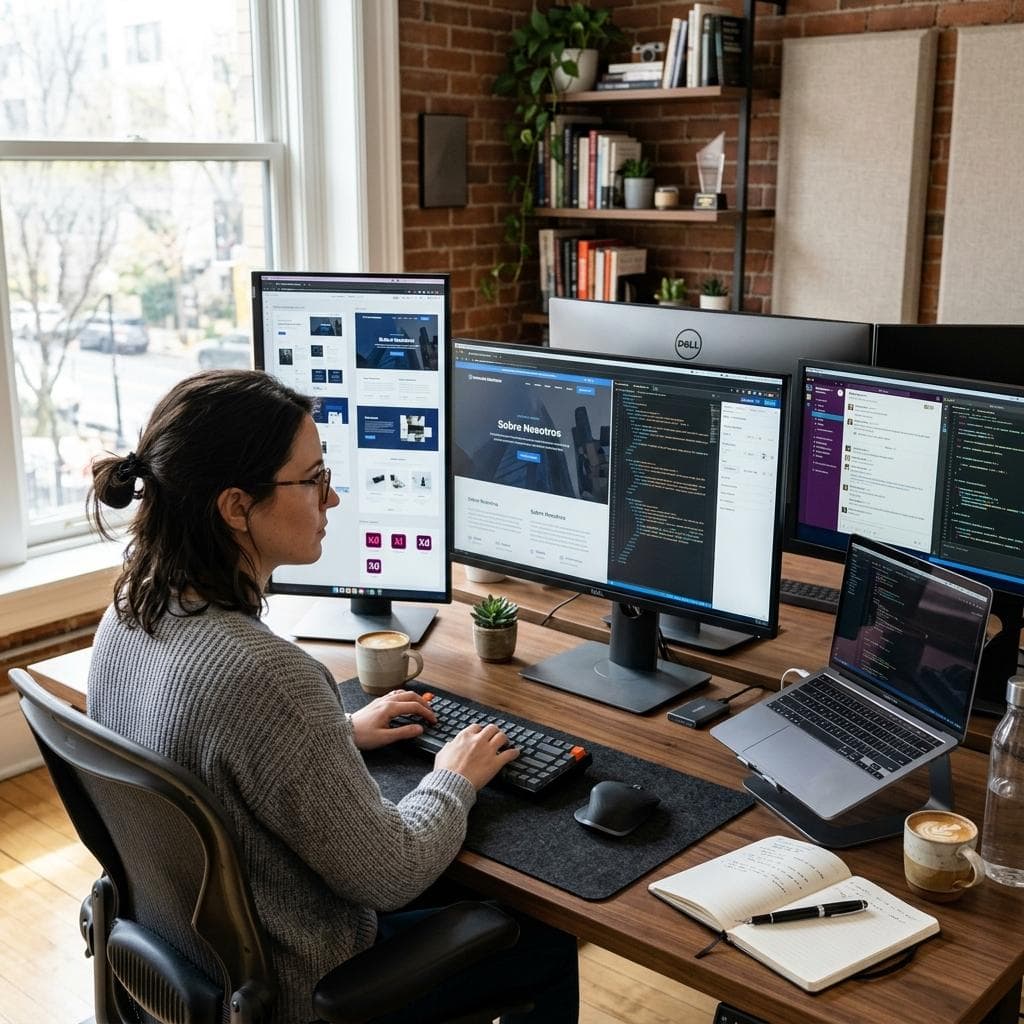 Diseñador actualizando página web